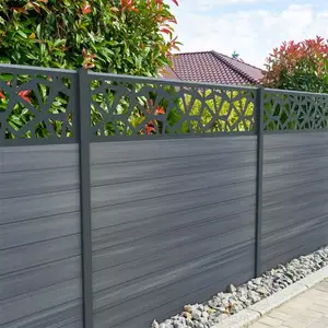 Fábrica fornecedor alta qualidade impermeável Plastic Garden Fence com alumínio mais grosso Posts Outdoor privacidade jardim cerca painel