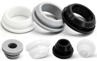 Bouchon en caoutchouc de silicone à trou traversant, joint d'étanchéité, passe-fils rond en silicone, bouchon en caoutchouc