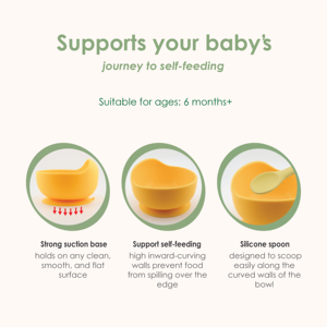 Nouveauté : bol et cuillère en silicone recyclé, sans BPA, vaisselle manuelle biodégradable pour l'alimentation des bébés - Product Image 2