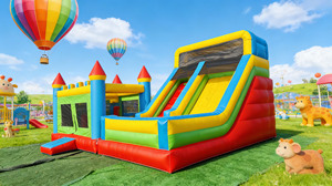 <span class=keywords><strong>Aire</strong></span> <span class=keywords><strong>de</strong></span> jeux <span class=keywords><strong>gonflable</strong></span> pour enfants en plein air, grand toboggan, château <span class=keywords><strong>gonflable</strong></span> combiné, trampoline, PVC <span class=keywords><strong>de</strong></span> 0,55 mm d'épaisseur - Product Image 5