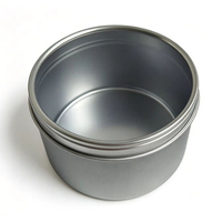 Boîte de conserve ronde avec couvercle en PVC transparent, boîte de rangement en métal argenté de qualité alimentaire vide pour l'emballage de bonbons, biscuits, bougies