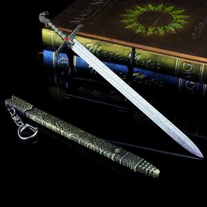 Game Thrones Oathkeeper Sword 21cm Llavero de tamaño mediano Modelo de juguete artesanal de metal completo Arma coleccionable segura sin afilar - Product Image 3