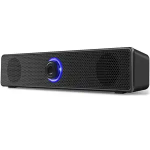 Baru populer USB desktop strip audio laptop pengeras suara tombol subwoofer speaker kabel LED RGB dapat disesuaikan