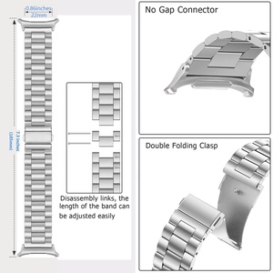 Cinturino in metallo di lusso senza spazi vuoti per <span class=keywords><strong>Samsung</strong></span> Galaxy <span class=keywords><strong>Watch</strong></span> 8 40mm 44mm classico cinturino in acciaio inossidabile - Product Image 5