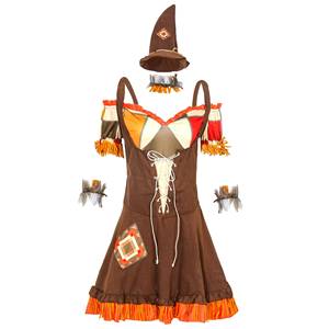 Costume d'Halloween de Clown, Sorcière ou Épouvantail pour Spectacle de Scène du Magicien d'Oz, Fête ou Cosplay - Product Image 6