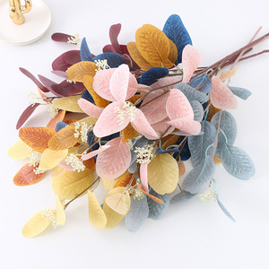 Feuilles d'eucalyptus artificielles Ruilisi, branche unique, fleur en soie, décoration intérieure, accessoires de mariage - Product Image 1