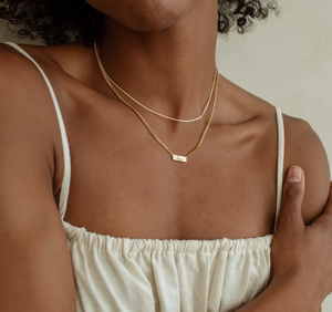 Vòng Cổ Xu Hướng Thị Trường Cá Nhân Khắc PVD Mạ Vàng Vòng Cổ Tôi Thanh Viết Tay Từ Đồ Trang Sức Cho Phụ Nữ Chống xỉn - Product Image 4