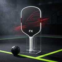 Raquette de pickleball portable de compétition haut de gamme FX sans bordure, épaisseur 16 mm, en fibre de carbone alvéolée, intégrée, givrée, pour enfants
