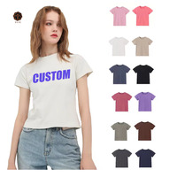 T-shirts vintage courts pour femmes en coton pur 240 g/m² de haute qualité, coupe classique, décontractés, avec logo imprimé – Vente en gros