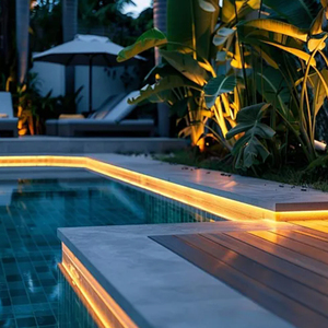 Profilé LED en aluminium étanche pour extérieur, IP68, en forme de U, diffuseur linéaire encastré pour l'éclairage des piscines et des terrasses - Product Image 5