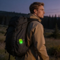 Mini lampe LED magnétique personnalisable avec logo, clignotante verte, pour la course, le cyclisme, la marche nocturne et les fournitures de fête