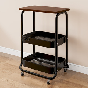 घरेलू मोबाइल भंडारण ट्रॉली रसोई मंजिल की भंडारण अलमारियाँ बहुमंजिला बेडरूम वाली बेडसाइड स्नैक भंडारण अलमारियों - Product Image 2