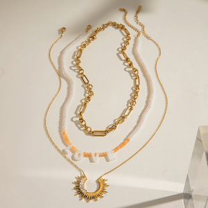 Collar con colgante de acero inoxidable con diseño geométrico de circonita para fiestas y joyería de moda - Product Image 2