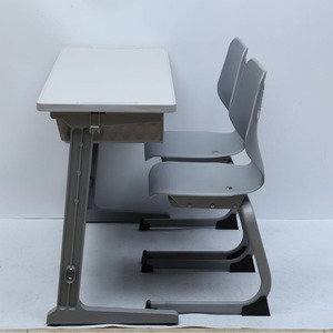 Lin Ying School <b>Desk</b> And Chair <b>Set</b> Modern Minimalist Style Aluminum Alloy Double Movable For University College Training - Product Image 2