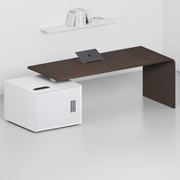 Mobilier de luxe moderne bois design MDF maison exécutif en forme de l PDG bureau bois ordinateur étude table bureau