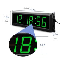Horloge murale numérique multifonctionnelle à affichage LED de 2,3 pouces à 6 chiffres, affichage 12/24 heures, minuterie de compte à rebours pour usage intérieur, bureau, étude