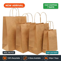 Bolsas de Papel Kraft con Logotipo Personalizado, Bolsas de Compras de Papel Kraft, Bolsas de Regalo de Papel Personalizadas con Asas Retorcidas, Bolsa de Papel Kraft para Alimentos