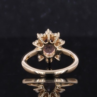 10 Karat Gelbgold Sakura Pink Lab gewachsener Saphir Edelstein Moissan ite Edelstein Ring