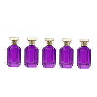 Atomiseur de parfum de haute qualité 100ML luxe carré coloré vide sertissage vaporisateur parfum bouteilles en verre avec boîte