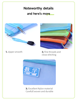 Pochette de rangement multifonctionnelle en nylon A4 grande capacité à fermeture éclair, idéale pour les fournitures de bureau et le rangement de jouets – Vente directe usine