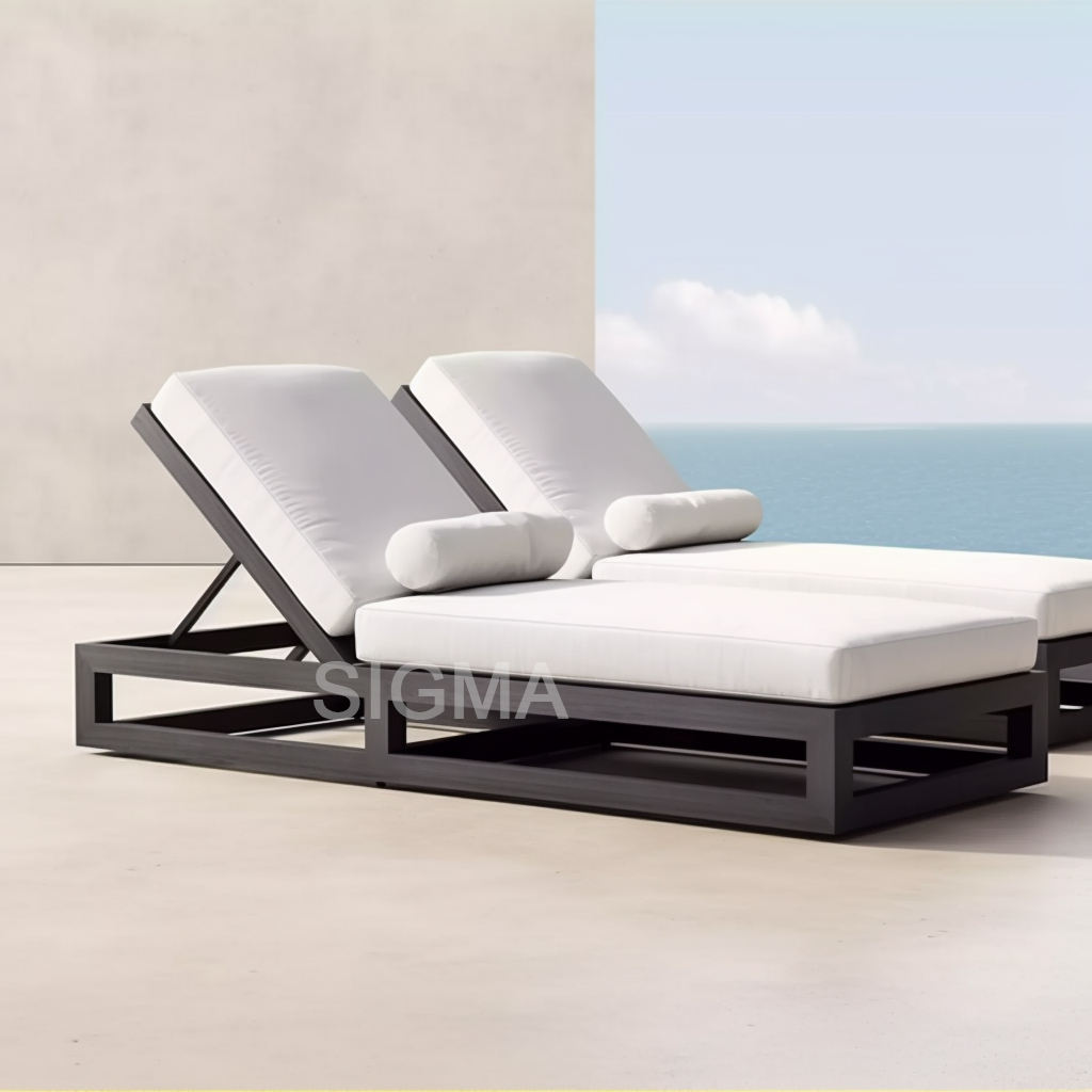 new design patio furniture  sofa outdoor aluminum daybed adjustable chaise garden lounge