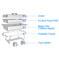 Plats de service de luxe pour réceptions de mariage, chauffe-plats de buffet 9 litres pour la restauration