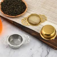 Infuseur à thé en acier inoxydable avec bol, poignées décoratives ajourées, passoire à thé à mailles fines pour le thé en vrac et la préparation de tasses