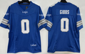 2025 כדורגל אמריקאי, חולצות אריות #0 gibbs כדורגל ג 'רזי לילדים נוער נשים וגברים - Product Image 4