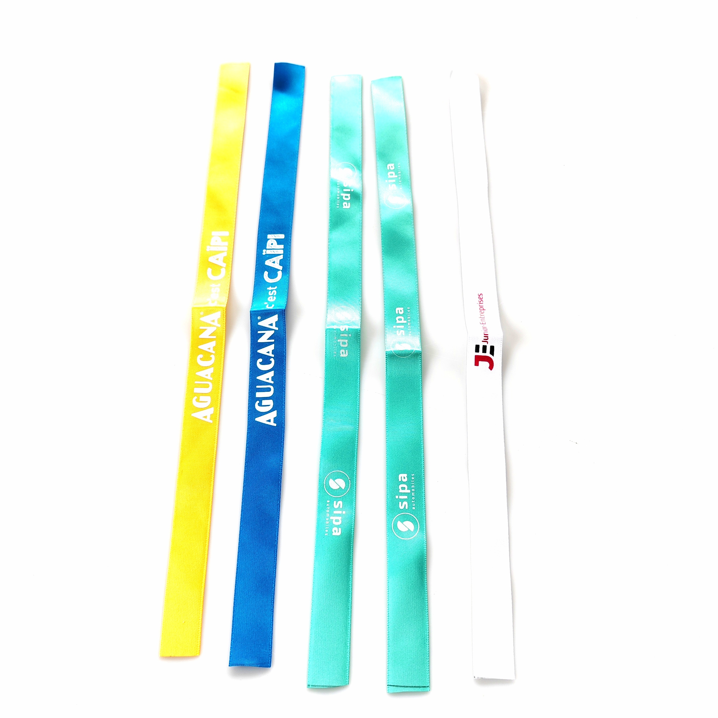 Black Fashion Satin Music Festival Party Concerts Logo Printing Short Wristband Strap Lanyard Custom Wrist Ribbon Image 3