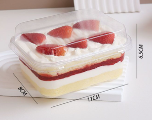 Parti Kullanımı İçin Klasik Tiramisu Akrilik Plastik Kutu Şeffaf Kek Kabı Yiyecek ve Jöle Tatlılar - Product Image 6