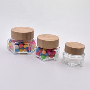 Tarro <span class=keywords><strong>de</strong></span> cristal hexagonal transparente para crema facial, botellas <span class=keywords><strong>de</strong></span> mermelada con tapa <span class=keywords><strong>de</strong></span> bambú, tapa <span class=keywords><strong>de</strong></span> madera, 30ml, 2020 - Product Image 3