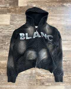 Sudadera con capucha y cremallera personalizada con pedrería para hombre, estilo Y2K, lavado ácido, de forro polar grueso y extragrande, con gráfico de estrellas - Product Image 1