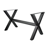 Piétement de table en fonte, socle rond robuste avec cadre croisé pour table de café ou de salle à manger industrielle
