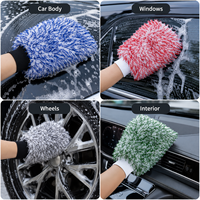 Gant de lavage de voiture en chenille double face super absorbant, en microfibre, sans rayures, épais, sans danger pour la peinture, lavable en machine