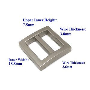 MING KEE METAL High Quality 18.8mm Zinc Alloy Slide Buckle for Bags Lead/Nickel Free ISO 9001 OEKO-TEX Certified Custom Logo - Product Image 1