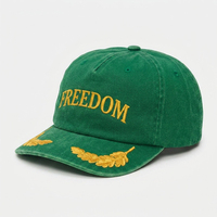 Hochwertige Gewaschene Baumwoll-Hiphop-Vintage-Grüne Kappe mit Individueller Stickerei-Logo 5-Panel Unstrukturierte Street-Style Baseballmütze