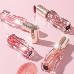 Vegan Mineral <strong>Revolution</strong> Pout Bomb Shimmer <strong>Gloss</strong> Long Lasting Liquid Lip <strong>Gloss</strong> with Hyaluronic Acid &amp; Vanilla Scent Shine Pink - Product Image 2
