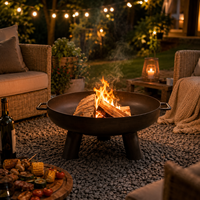 Brasero extérieur en acier au carbone/acier Corten/acier inoxydable, foyer métallique personnalisable pour terrasses et hôtels