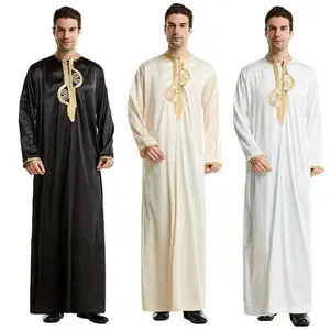 Men's Plus Size Breathable Polyester Thobe Islamic Traditional Muslim Clothing Accessories Adult Abaya