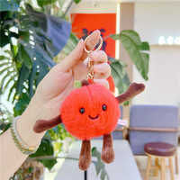 Usine Kawaii Peluches Mignon Porte-clés Mini Fruits En Peluche Jouets Pastèque pomme Concombre Durian Mandarine Porte-clés pour Enfants Jouet