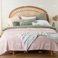 Cubrecama Acolchado de Algodón Sólido, Cubrecama Minimalista con Puntadas Cuadradas, Ropa de Cama Suave 100% Algodón para Dormitorio y Hostelería