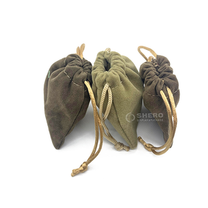 Shero vente en gros petit bijoux pochette d'emballage avec logo personnalisé cordon cadeau velours sac boucles d'oreilles collier pochette sac - Product Image 3