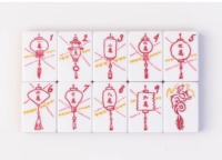 Mahjong esthétique américain de haute qualité, vert sauge, avec dos en acrylique de luxe, jeu à mélanger à la main pour 4 joueurs