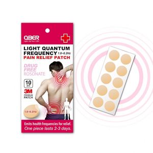 Parches QBER Light Quantum Frequency para Alivio del Dolor Corporal con Adhesivo Médico 3M para Dolor de Espalda, Boca y Nariz - 10 Parches/Caja - Product Image 1