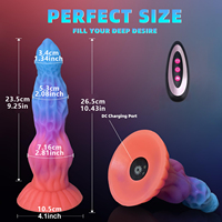 Vibrador de 10 Frecuencias con Control Remoto, Vibrador 3 en 1 Luminoso, Vibrador de Dildo de Dragón de Fantasía con Múltiples Modos