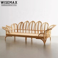 Meubles personnalisés en rotin Vintage, chaises de loisirs en forme de fleur, ensemble de canapés de salon hôtel