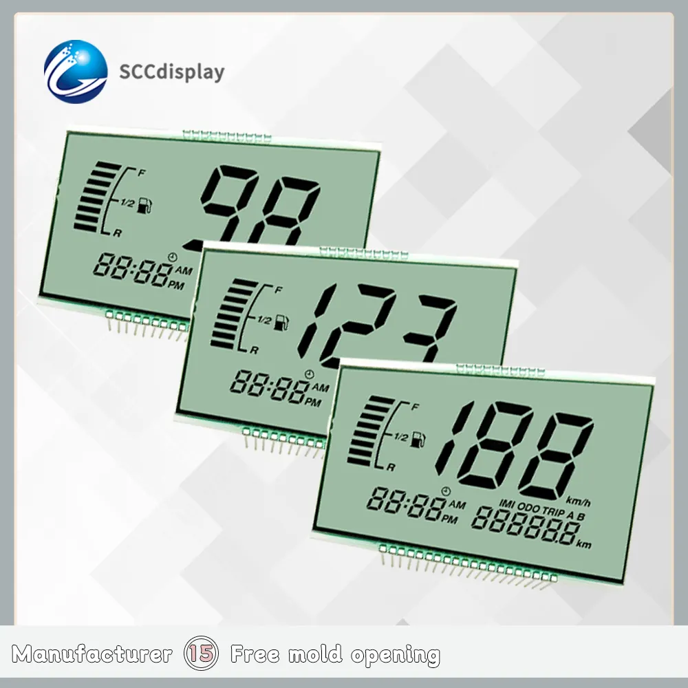 Pantalla de código de segmento personalizable SJXDGW010 HTN Módulo de pantalla positiva LCD Pantalla LCD de forma segmentada de alta calidad