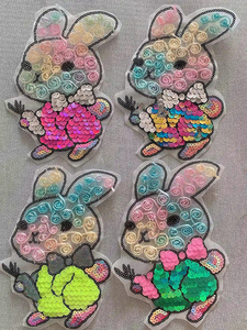 Applicazioni Moda con Ricamo 3D di Animali, Patch in Organza con Paillettes da Cucire per Abiti da Bambina, Motivo in <span class=keywords><strong>Pizzo</strong></span> - Product Image 2