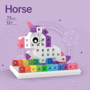 PUNGROW blocs en plastique personnalisés mignon cheval <span class=keywords><strong>licorne</strong></span> modèle jouets bricolage bloc <span class=keywords><strong>de</strong></span> construction pour filles <span class=keywords><strong>Pixel</strong></span> boîte jouets éducatifs - Product Image 2