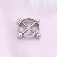 Anneaux de téton réglables en acier inoxydable, boucles de téton à vis sans perçage, boucles de téton barbell, bijoux de téton pour femmes